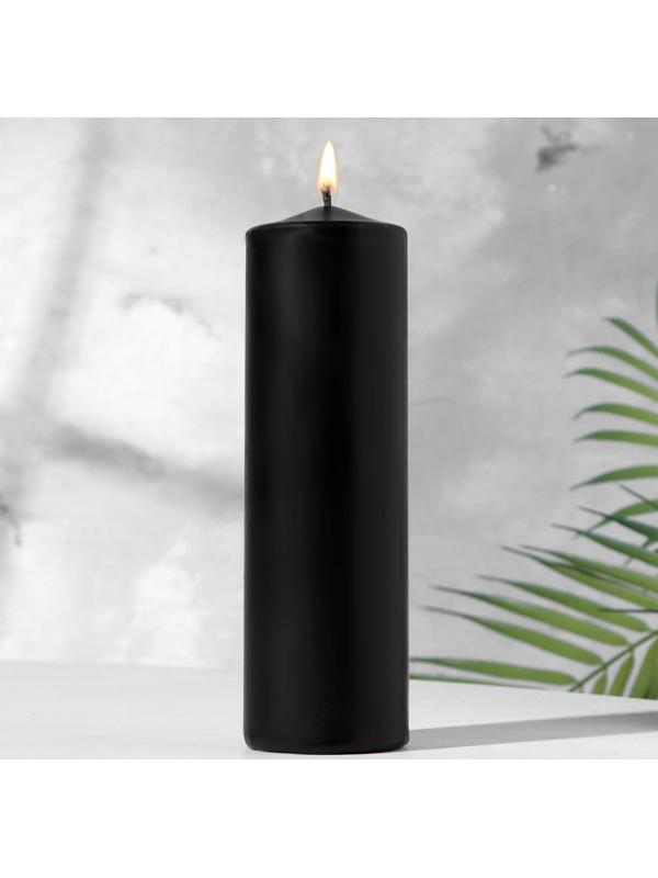 Свеча-цилиндр, 6х19 см, 425 г, 25 ч, чёрный