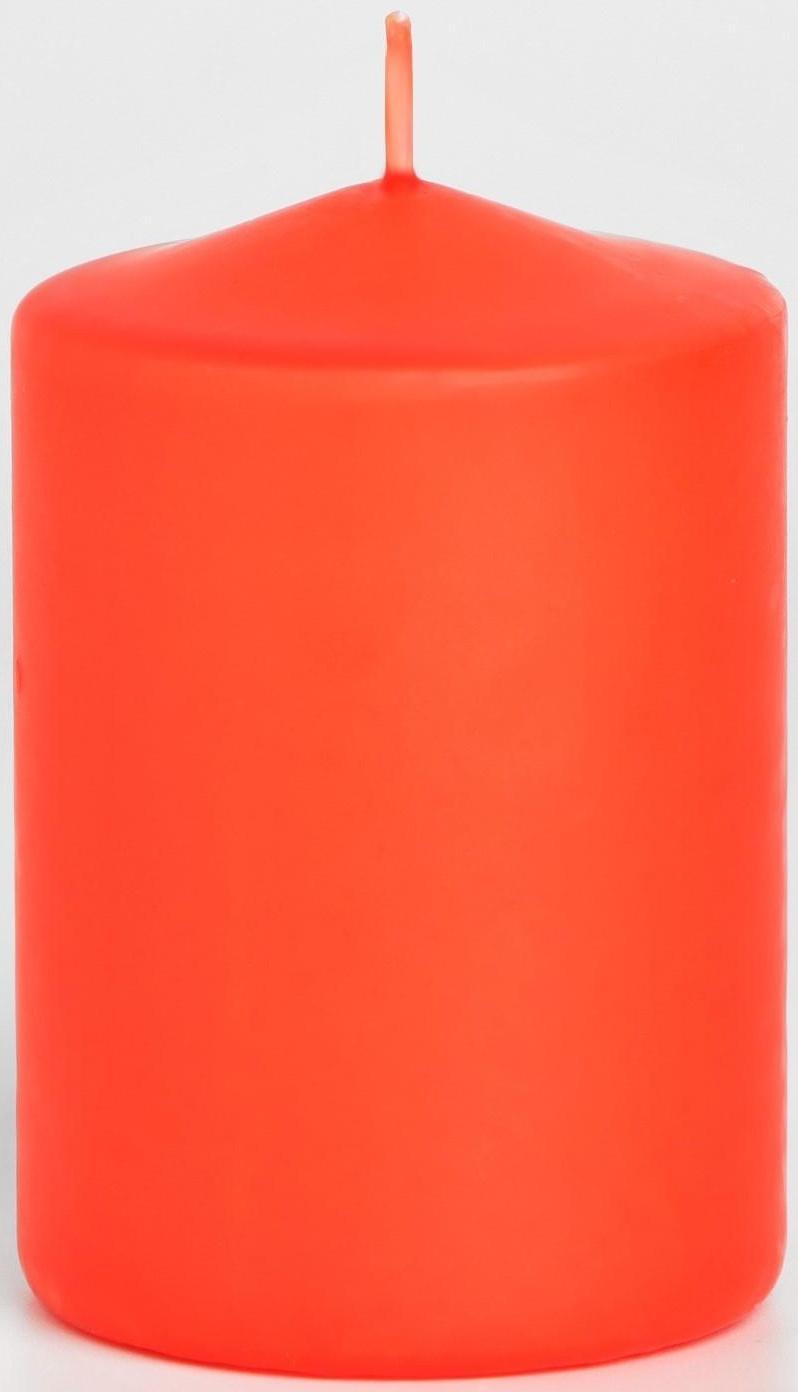 Свеча-цилиндр, 6х8,5 см, 180 г, 12 ч,  красный