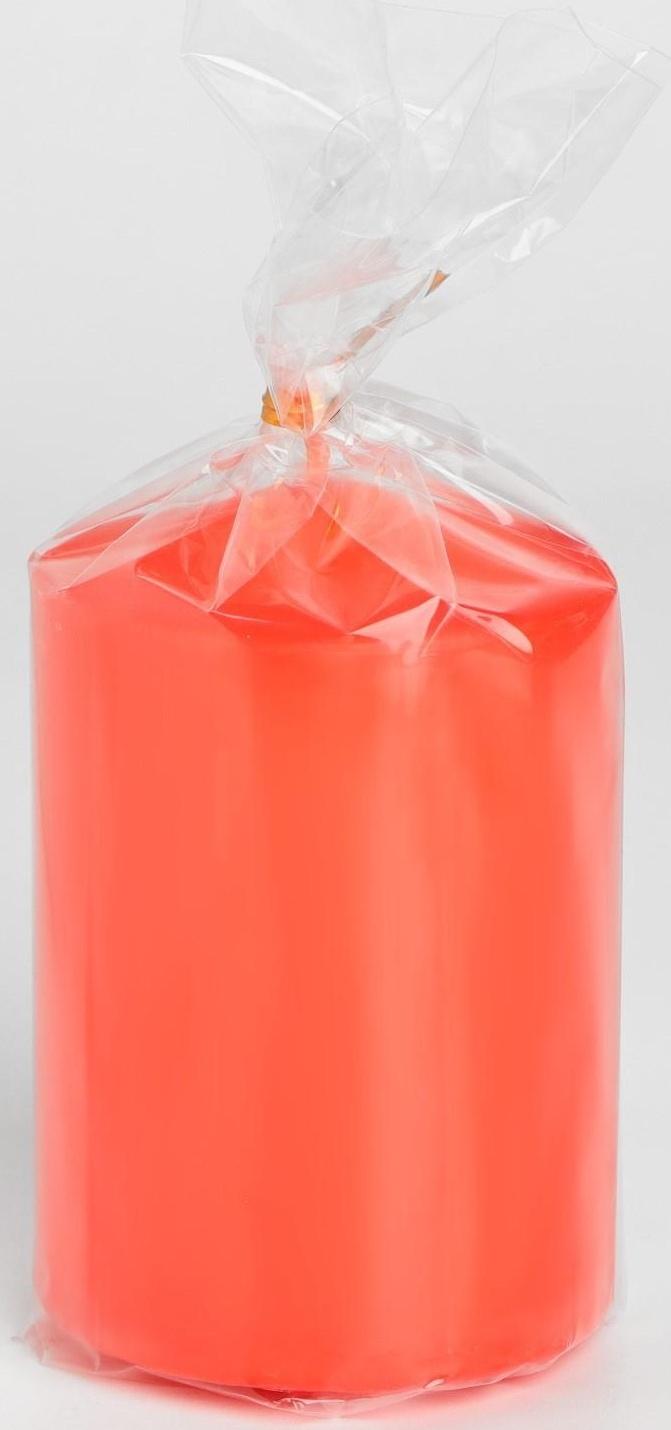 Свеча-цилиндр, 6х8,5 см, 180 г, 12 ч,  красный