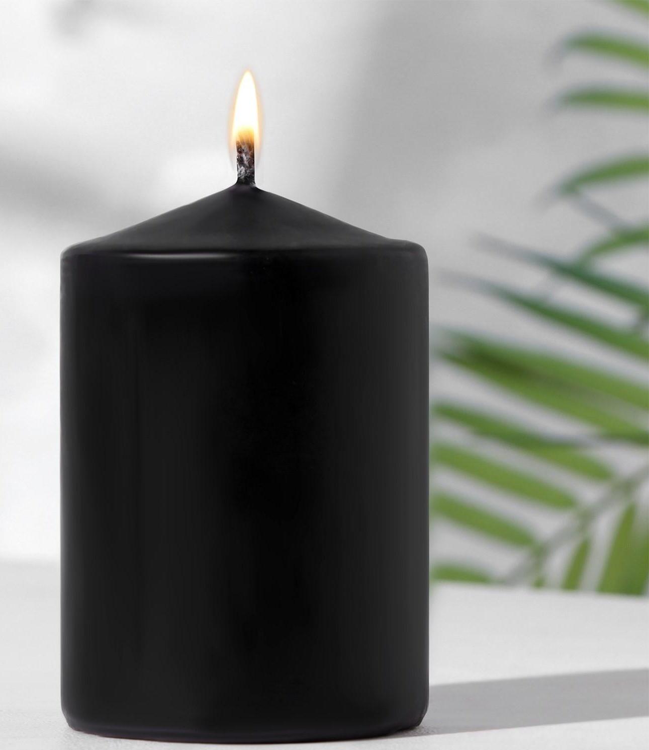 Свеча-цилиндр, 6х8,5 см, 180 г, 12 ч,  чёрный