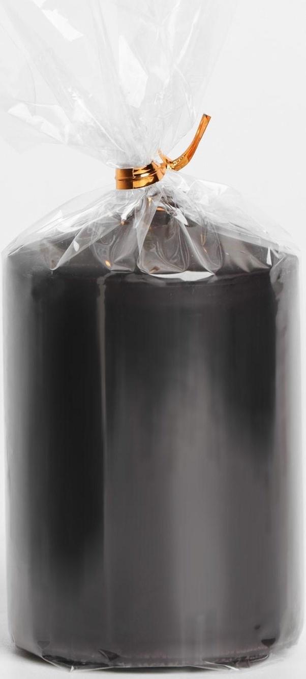 Свеча-цилиндр, 6х8,5 см, 180 г, 12 ч,  чёрный