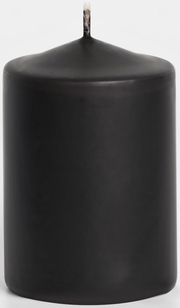 Свеча-цилиндр, 6х8,5 см, 180 г, 12 ч,  чёрный