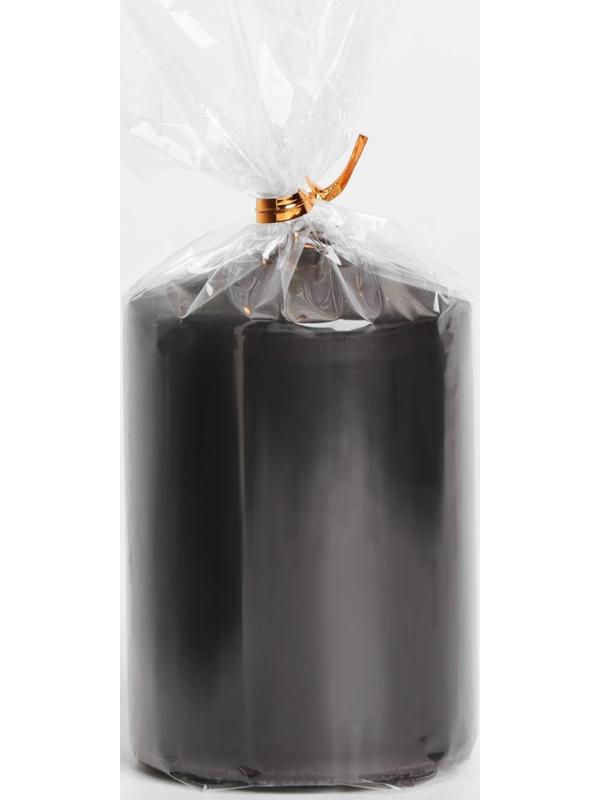 Свеча-цилиндр, 6х8,5 см, 180 г, 12 ч,  чёрный