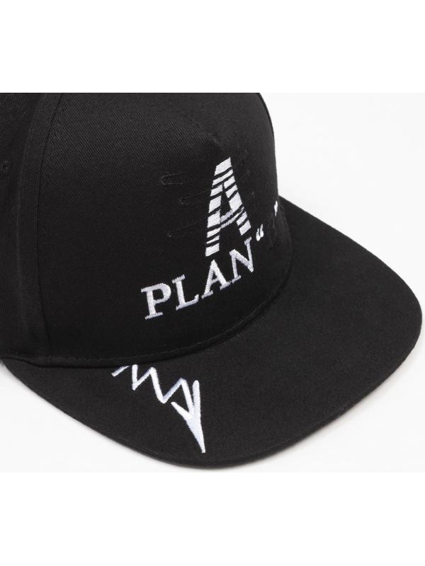 Бейсболка MINAKU с вышивкой цвет черный , размер 56-58