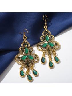 Серьги висячие со стразами 