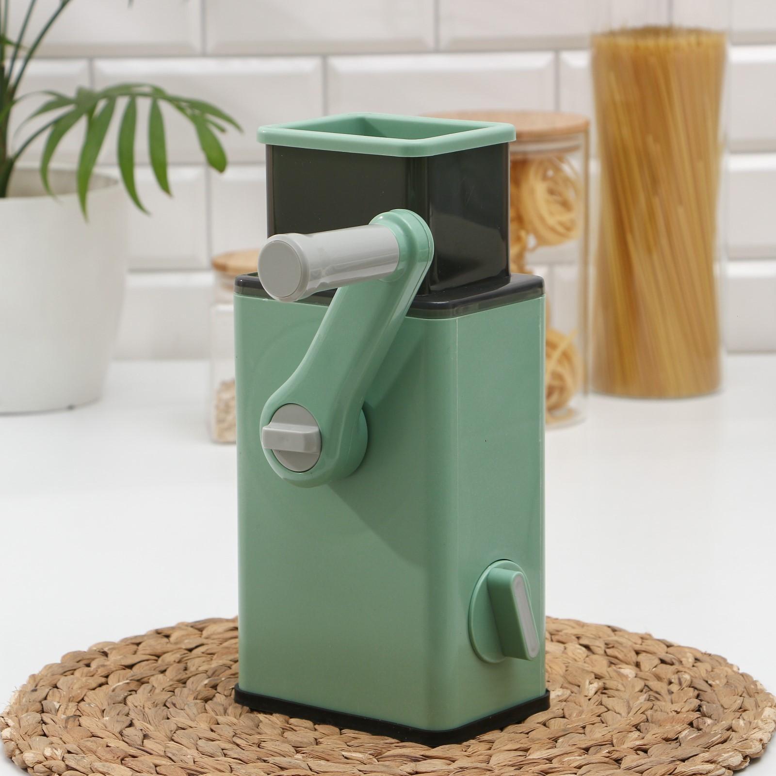 Многофункциональный кухонный комбайн «Ласи», 4 насадки, щётка, цвет зелёный