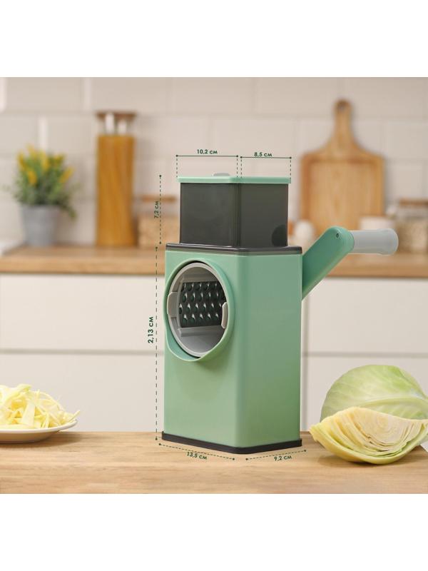 Многофункциональный кухонный комбайн «Ласи», 4 насадки, щётка, цвет зелёный