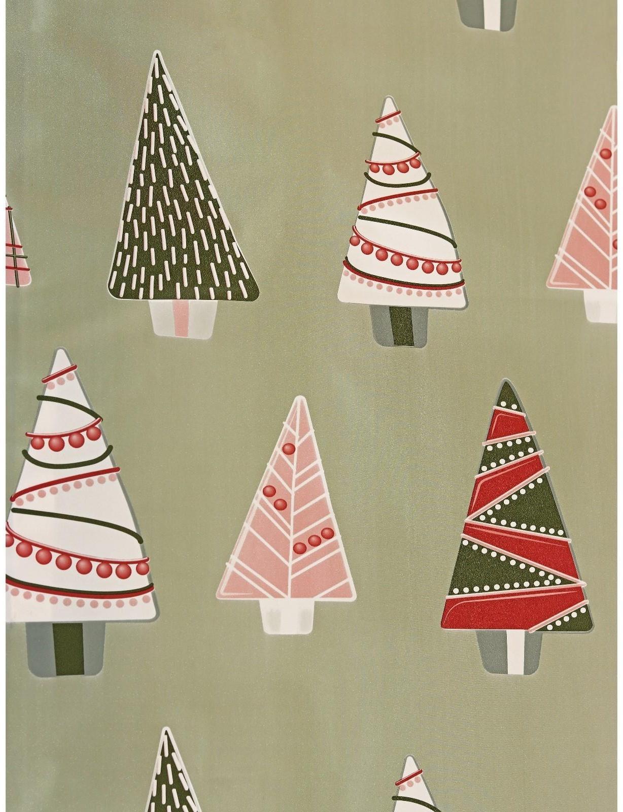 Скатерть новогодняя на стол «Ёлочки», 140×160 см, цвет зелёный