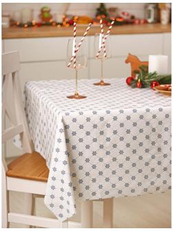 Скатерть новогодняя на стол «Ледяной узор», 140×160 см, цвет белый