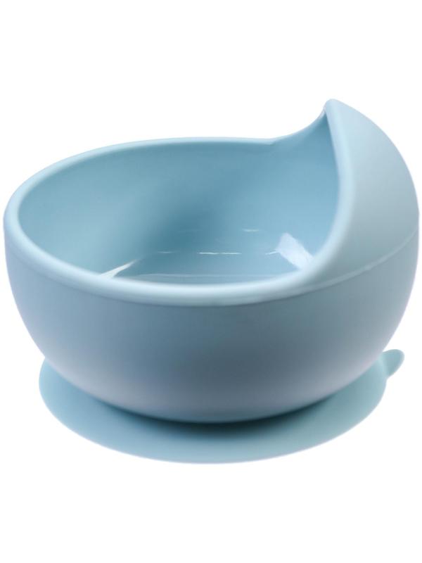 Набор для кормления: миска, вилка, ложка, цвет голубой