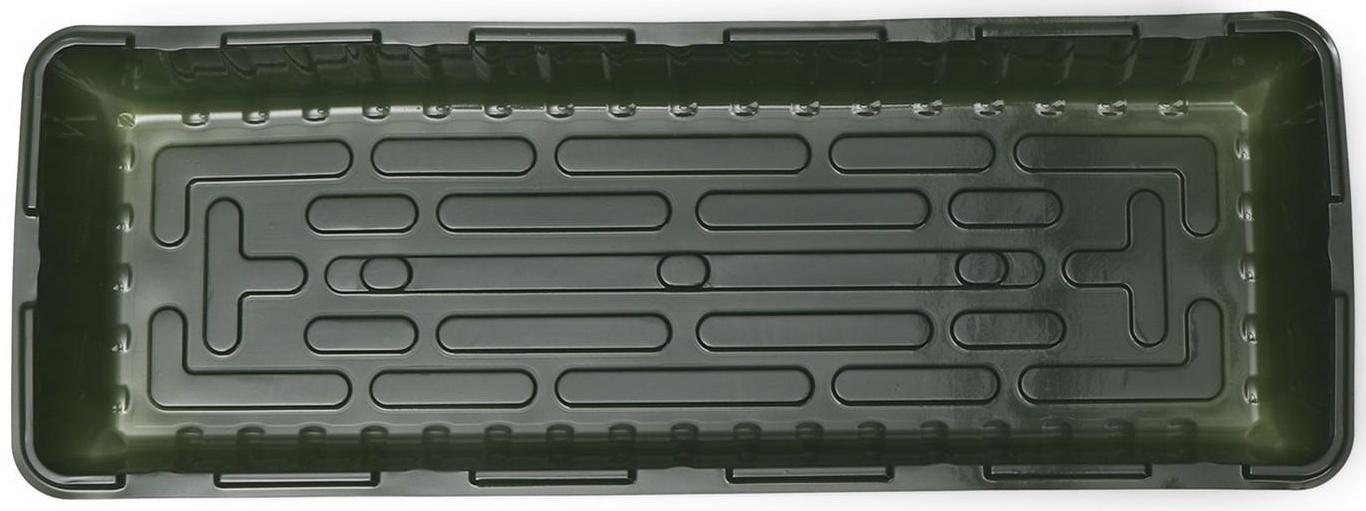 Мини-парник для рассады, 58 × 21 × 12 см, без вставок, тёмно-зелёный