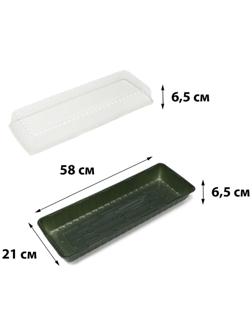 Мини-парник для рассады, 58 × 21 × 12 см, без вставок, тёмно-зелёный