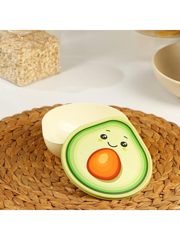 Контейнер для продуктов «Авокадо», 400 мл, 15,5×13,5×4,5 см, цвет светло-бежевый