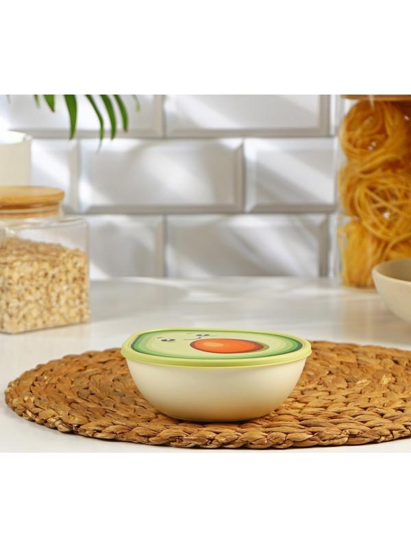 Контейнер для продуктов «Авокадо», 400 мл, 15,5×13,5×4,5 см, цвет светло-бежевый