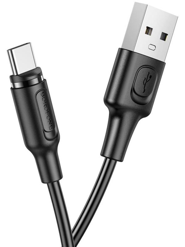 Кабель Borofone BX41, Type-C - USB, магнитный, 2.4 А, 1 м, PVC оплётка, чёрный
