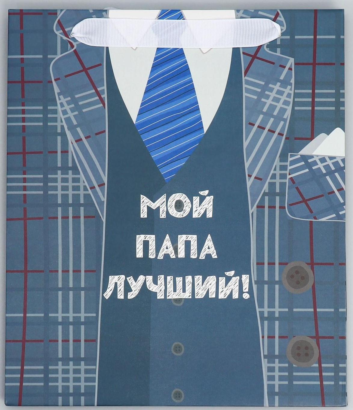 Пакет ламинированный вертикальный «Мой папа лучший», ML 27 × 23 × 11,5 см