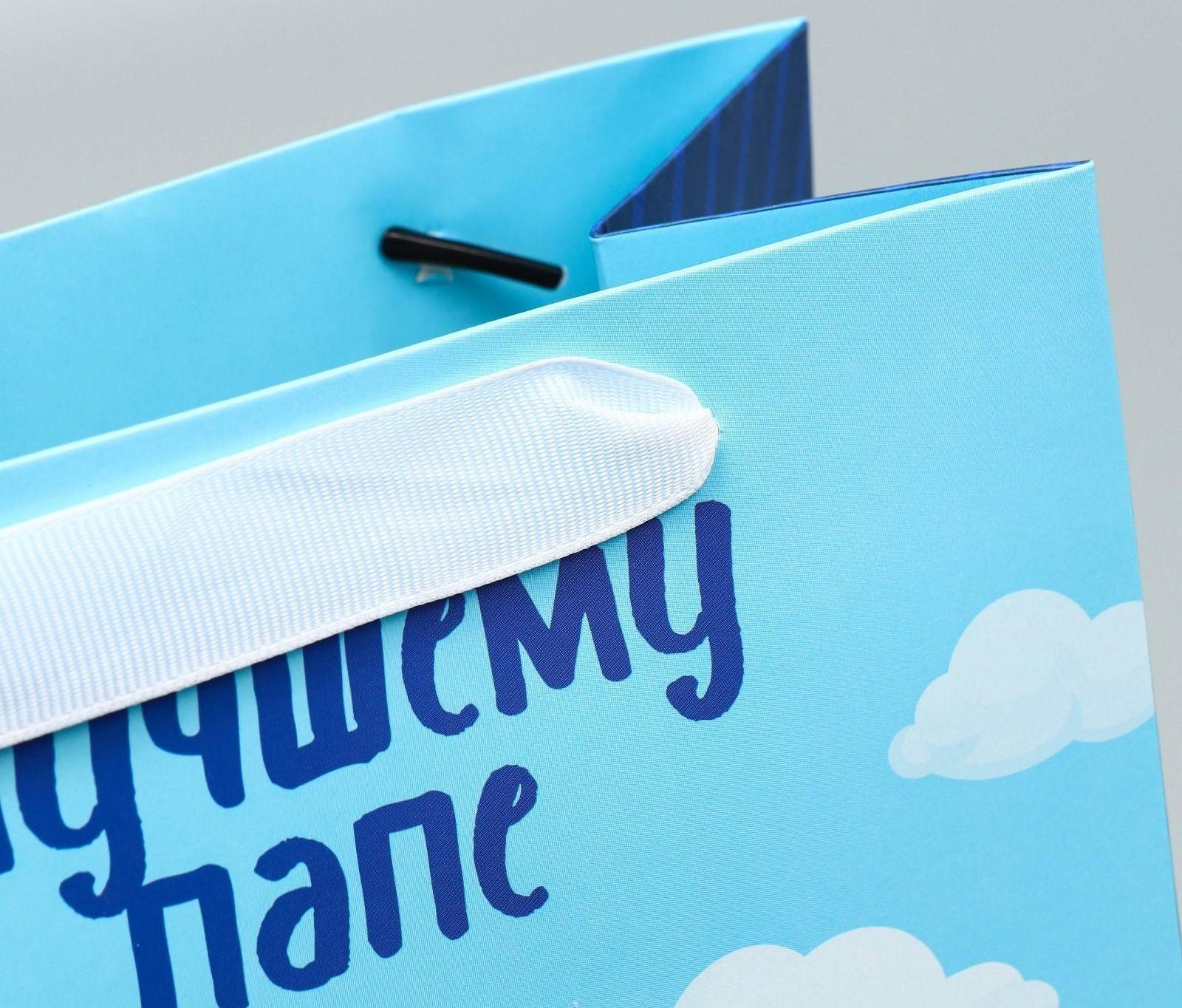 Пакет ламинированный вертикальный «Лучшему папе», MS 18 × 23 × 10 см