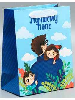 Пакет ламинированный вертикальный «Лучшему папе», MS 18 × 23 × 10 см