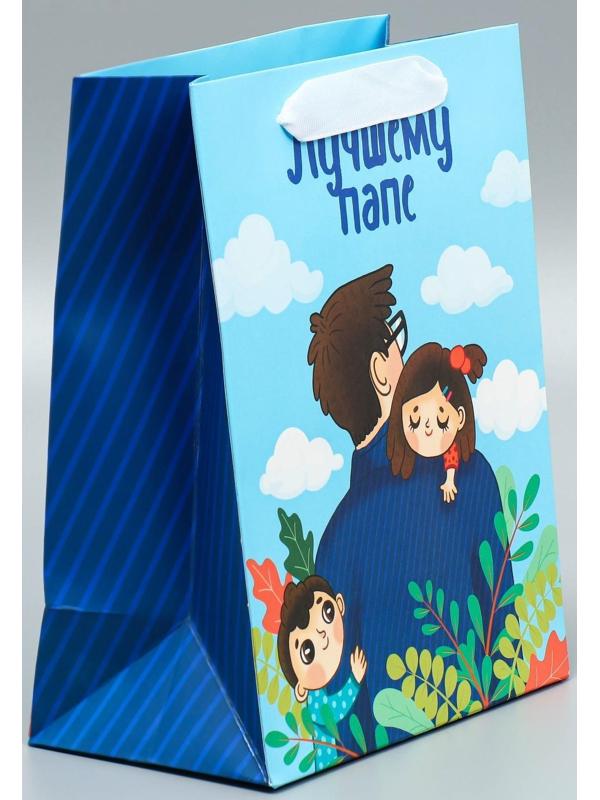 Пакет ламинированный вертикальный «Лучшему папе», MS 18 × 23 × 10 см