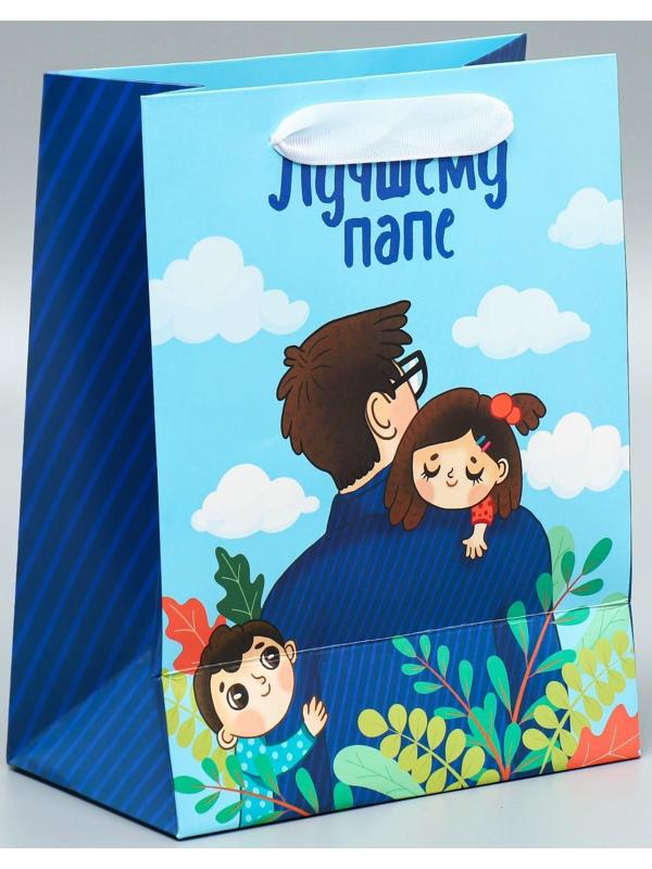 Пакет ламинированный вертикальный «Лучшему папе», MS 18 × 23 × 10 см