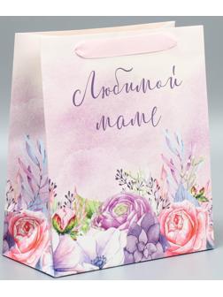 Пакет ламинированный вертикальный «Любимой маме», ML 27 × 23 × 11,5 см