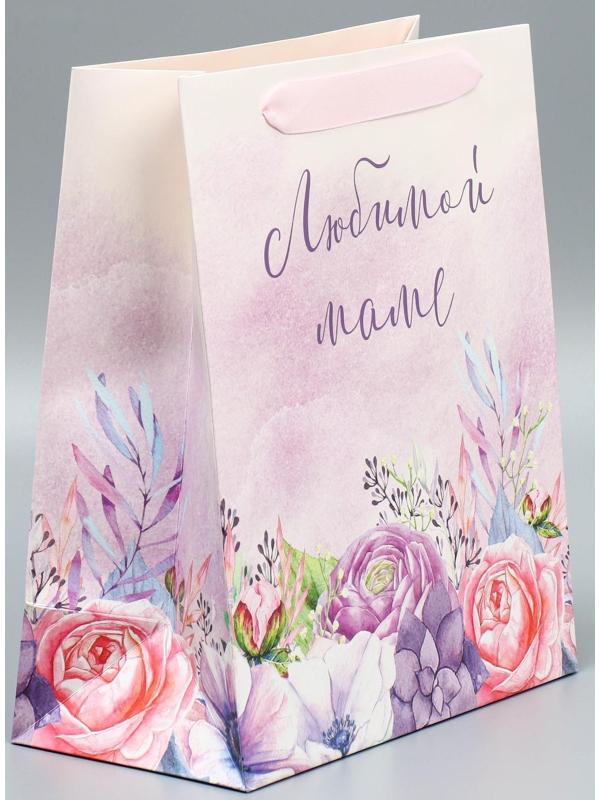 Пакет ламинированный вертикальный «Любимой маме», ML 27 × 23 × 11,5 см