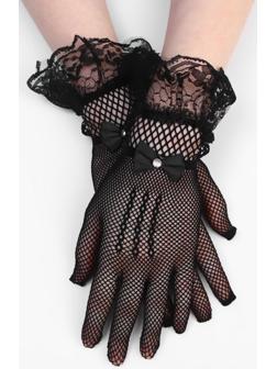 Карнавальные перчатки, цвет черный, короткие