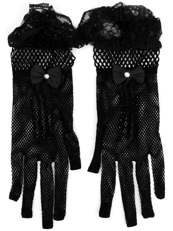 Карнавальные перчатки, цвет черный, короткие