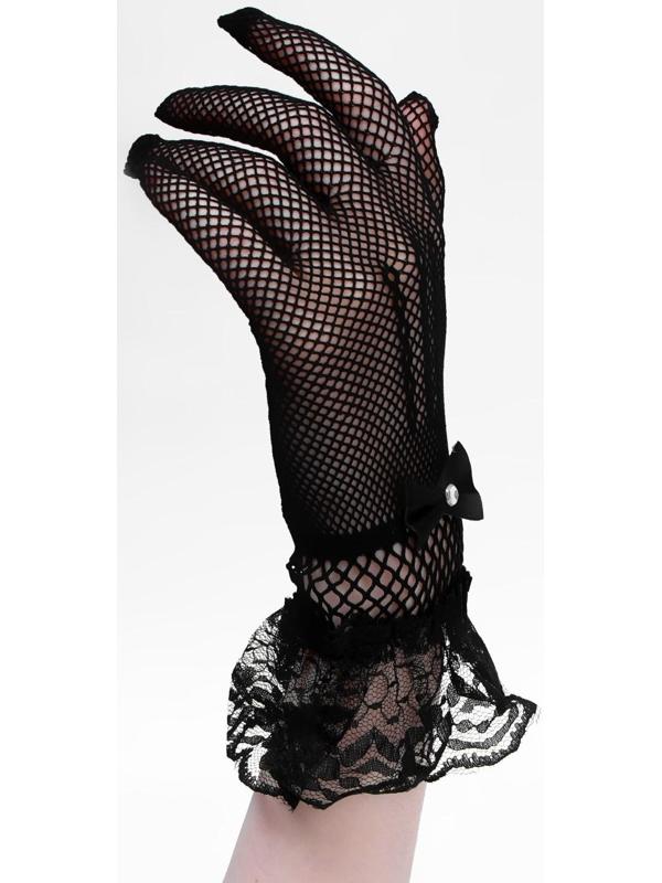 Карнавальные перчатки, цвет черный, короткие