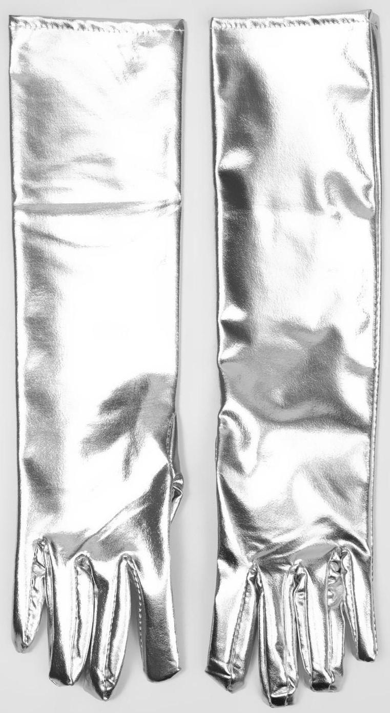 Карнавальные перчатки, цвет серебро