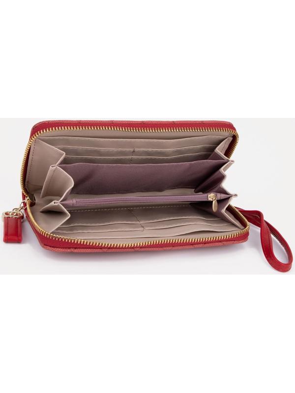 Кошелёк на молнии, цвет красный