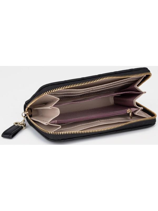 Кошелёк на молнии, цвет чёрный