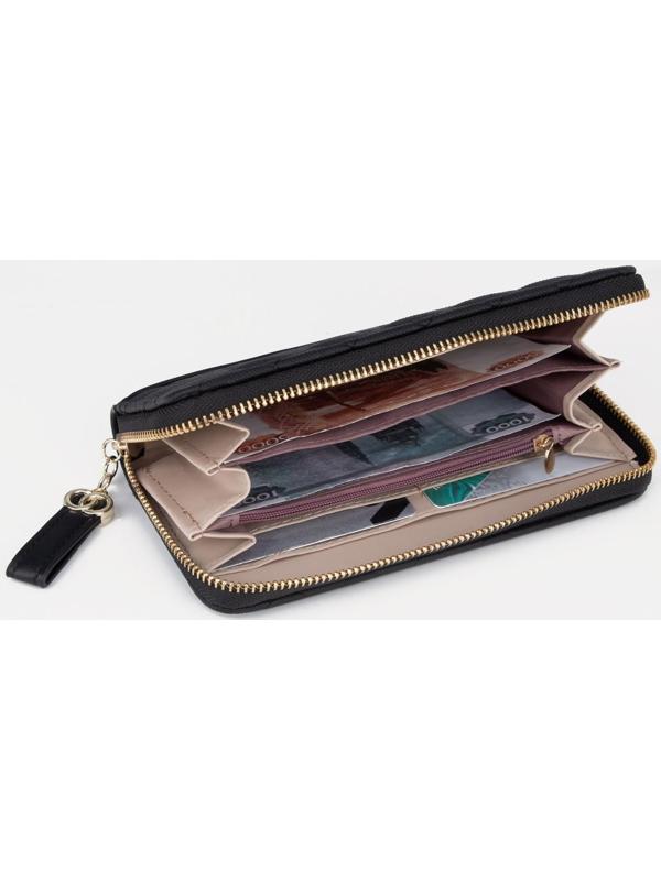 Кошелёк на молнии, цвет чёрный