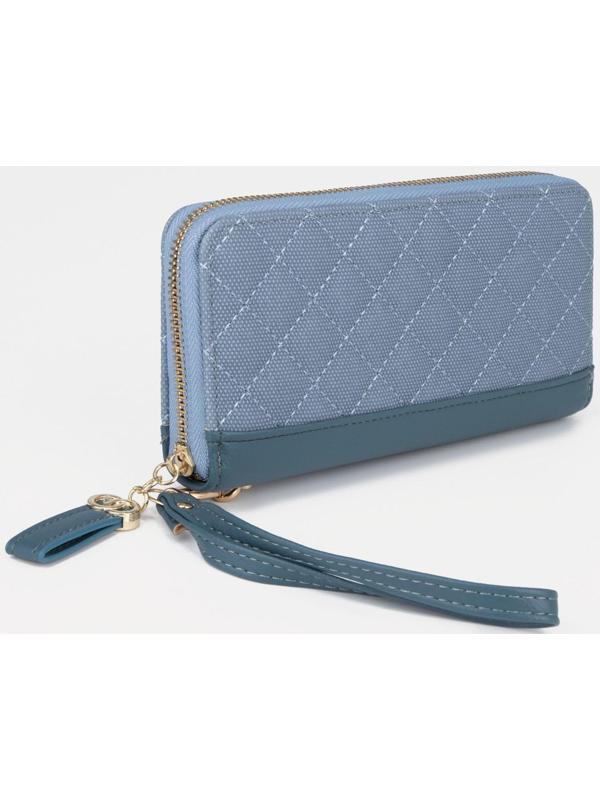 Кошелёк на молнии, цвет голубой