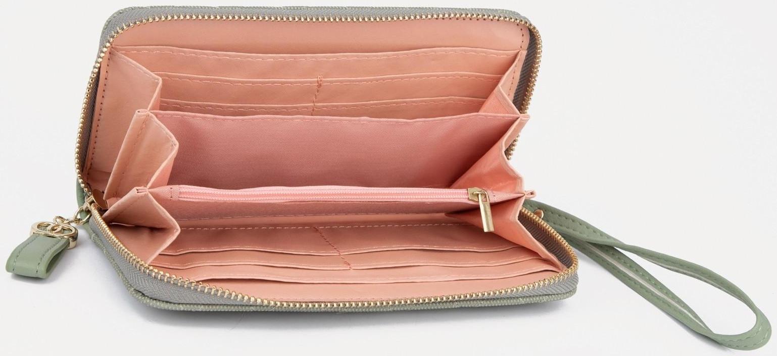 Кошелёк на молнии, цвет зелёный