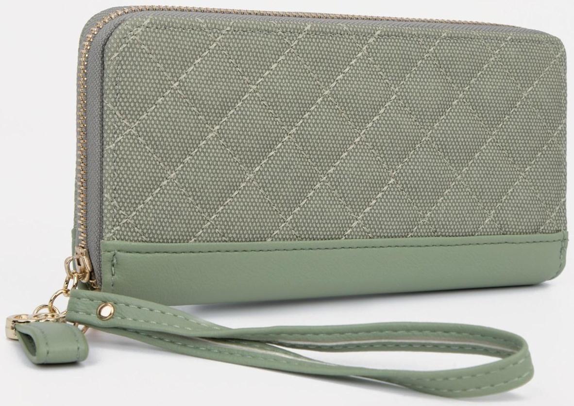 Кошелёк на молнии, цвет зелёный