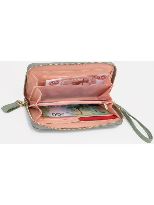 Кошелёк на молнии, цвет зелёный