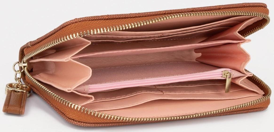 Кошелёк на молнии, цвет рыжий