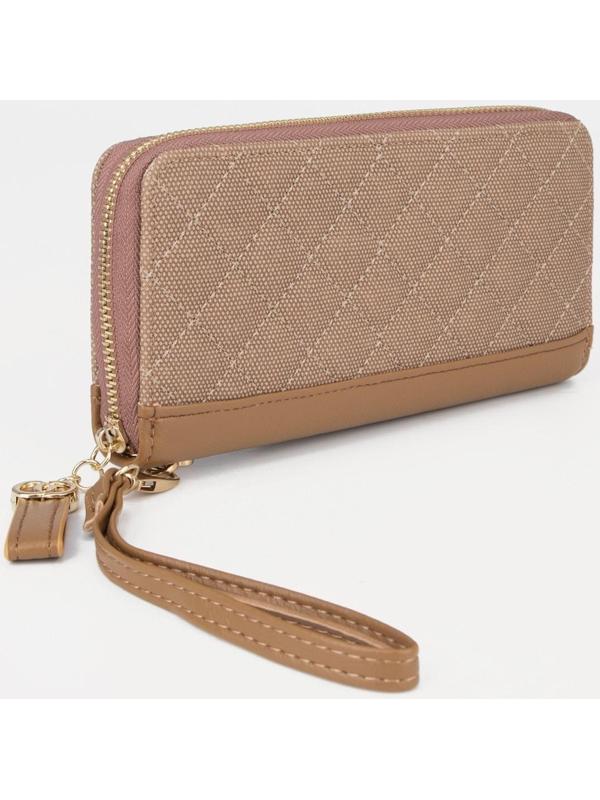 Кошелёк на молнии, цвет бежевый