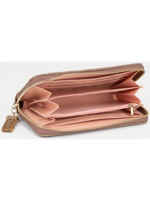 Кошелёк на молнии, цвет бежевый