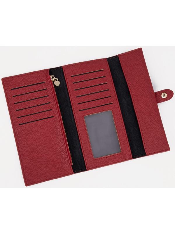 Кошелёк на кнопке, цвет красный