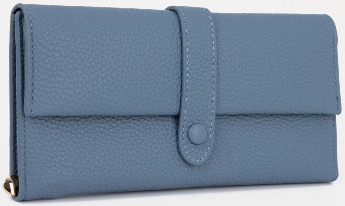 Кошелёк на кнопке, цвет голубой