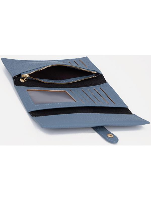 Кошелёк на кнопке, цвет голубой