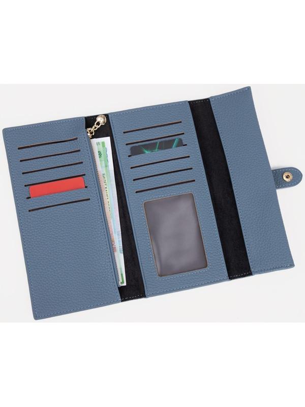 Кошелёк на кнопке, цвет голубой