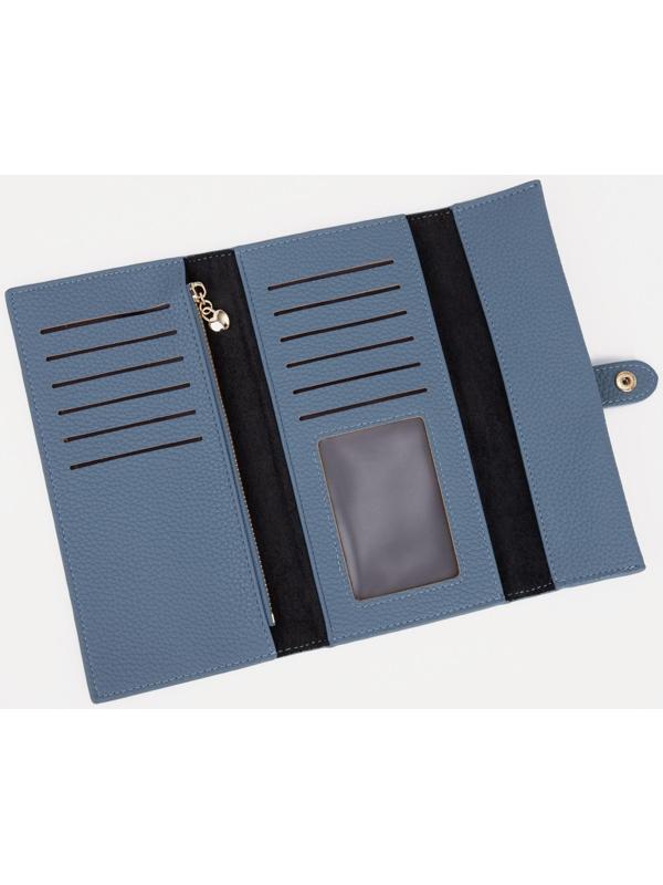 Кошелёк на кнопке, цвет голубой