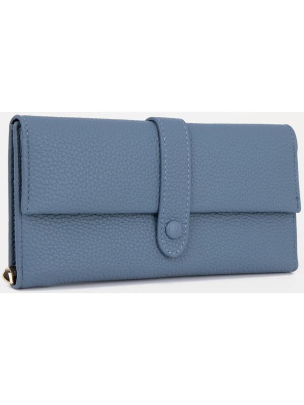 Кошелёк на кнопке, цвет голубой