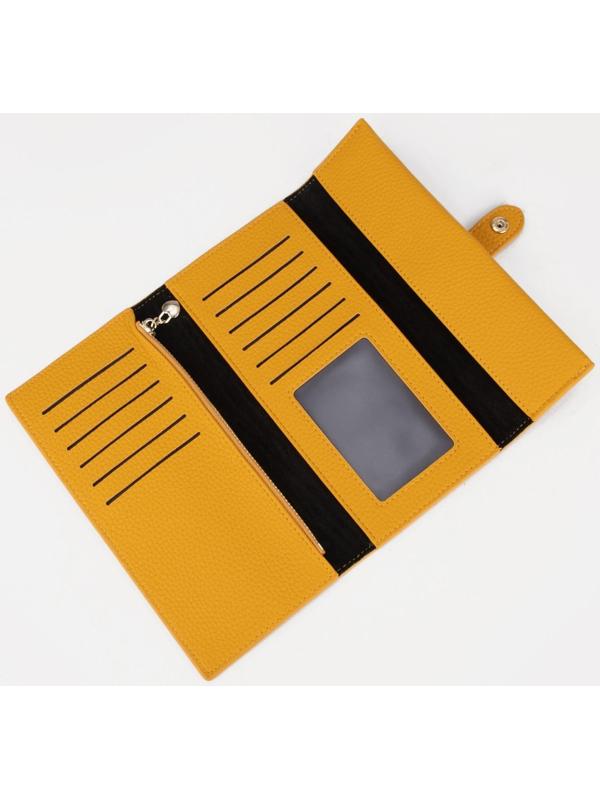 Кошелёк на кнопке, цвет жёлтый