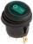 Переключатель влагозащищенный круглый зелёный с подсветкой, 250 В, 6 А, 3 контакта