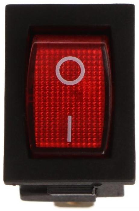 Переключатель красный с подсветкой, 12 В, 15 A, 3 контакта, размер Mini