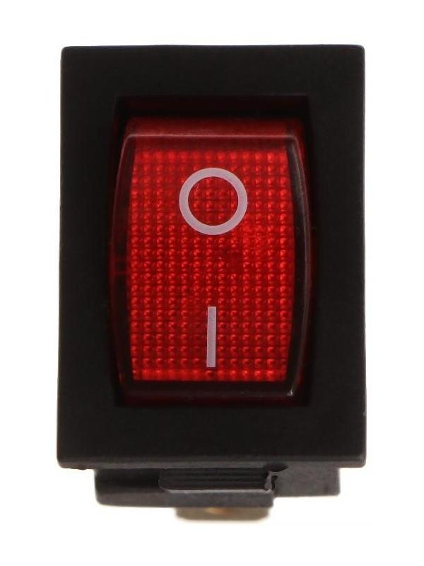 Переключатель красный с подсветкой, 12 В, 15 A, 3 контакта, размер Mini